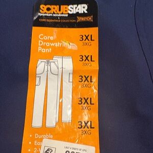 Scrubstar Navy Blue Drawstring Pants 3Xl Scrub Pants Unisex